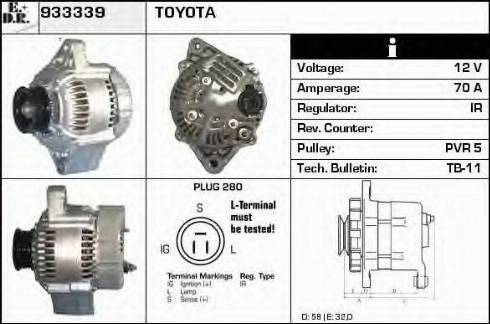 EDR 933339 - Alternator www.autospares.lv