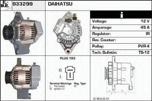 EDR 933299 - Alternator www.autospares.lv