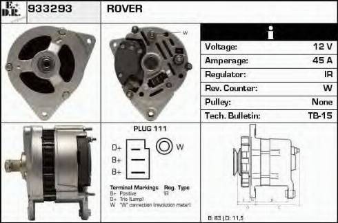 EDR 933293 - Alternator www.autospares.lv