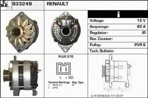 EDR 933249 - Alternator www.autospares.lv