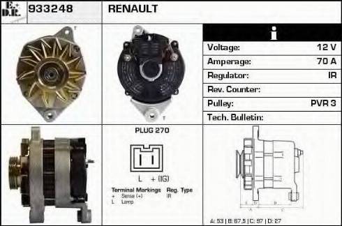 EDR 933248 - Alternator www.autospares.lv