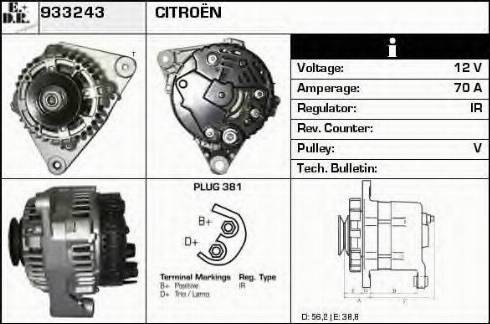 EDR 933243 - Alternator www.autospares.lv