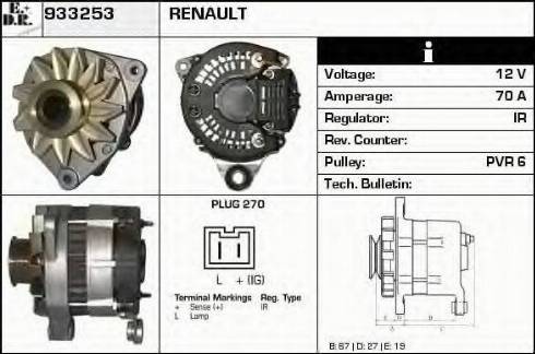 EDR 933253 - Генератор www.autospares.lv