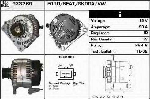 EDR 933269 - Alternator www.autospares.lv