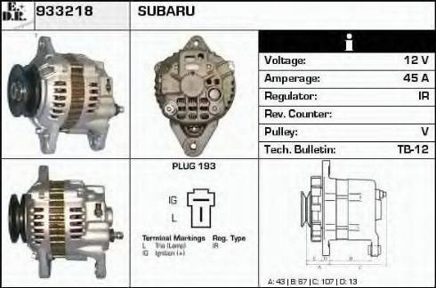 EDR 933218 - Ģenerators www.autospares.lv