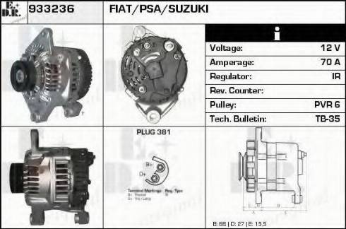 EDR 933236 - Alternator www.autospares.lv