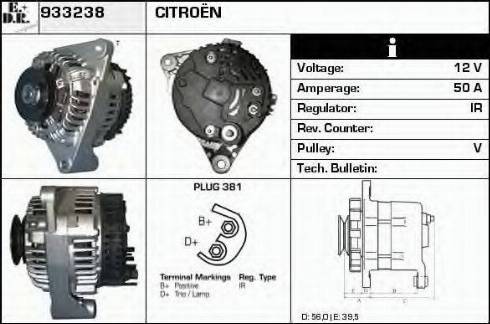 EDR 933238 - Генератор www.autospares.lv