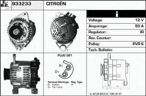 EDR 933233 - Alternator www.autospares.lv