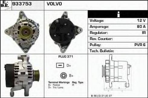 EDR 933753 - Alternator www.autospares.lv