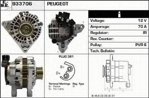 EDR 933706 - Alternator www.autospares.lv