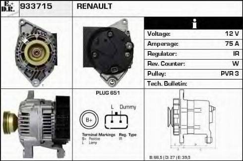 EDR 933715 - Генератор www.autospares.lv