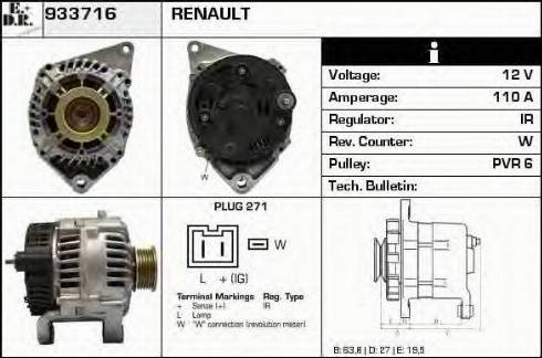 EDR 933716 - Генератор www.autospares.lv