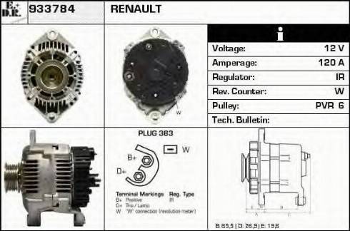 EDR 933784 - Alternator www.autospares.lv