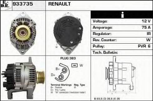 EDR 933735 - Генератор www.autospares.lv