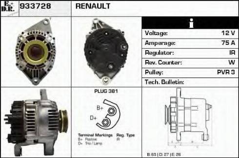 EDR 933728 - Alternator www.autospares.lv