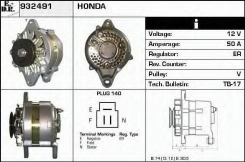 EDR 932491 - Ģenerators www.autospares.lv