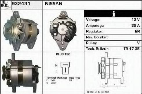 EDR 932431 - Генератор www.autospares.lv