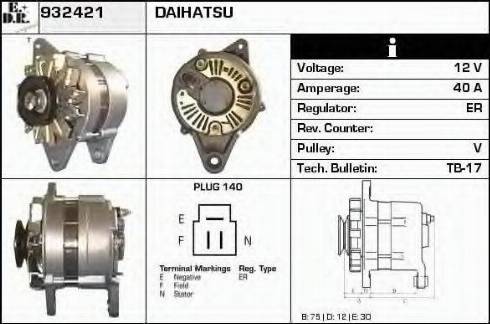 EDR 932421 - Ģenerators www.autospares.lv