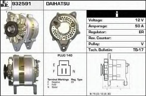 EDR 932591 - Alternator www.autospares.lv