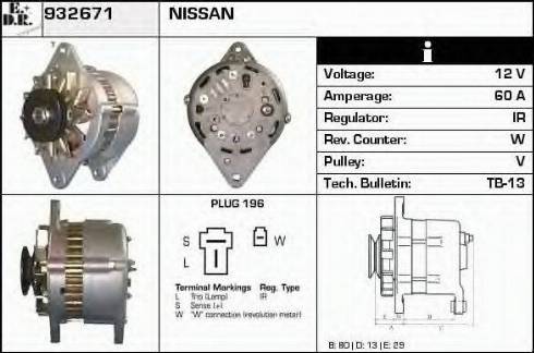 EDR 932671 - Alternator www.autospares.lv