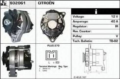 EDR 932061 - Alternator www.autospares.lv