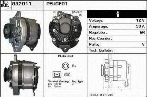 EDR 932011 - Alternator www.autospares.lv