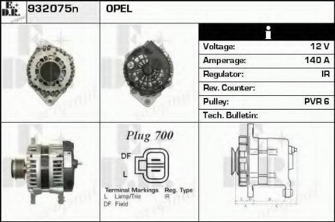 EDR 932075N - Alternator www.autospares.lv