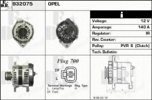 EDR 932075 - Alternator www.autospares.lv