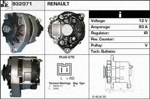 EDR 932071 - Генератор www.autospares.lv