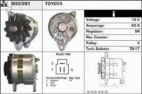 EDR 932391 - Alternator www.autospares.lv