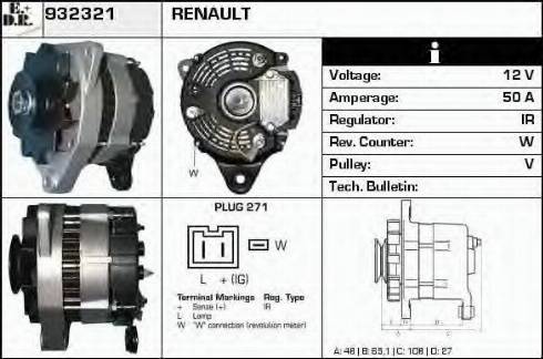 EDR 932321 - Alternator www.autospares.lv