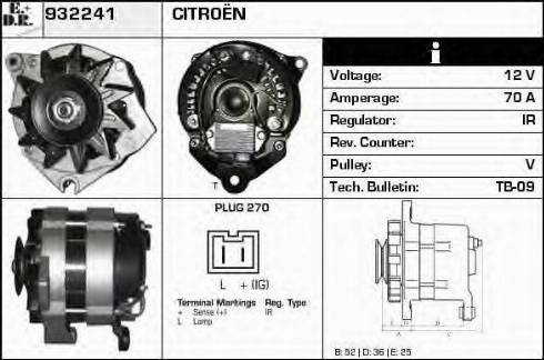 EDR 932241 - Alternator www.autospares.lv