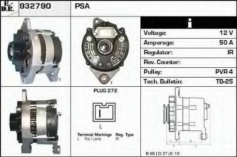 EDR 932790 - Генератор www.autospares.lv