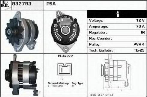 EDR 932793 - Ģenerators www.autospares.lv