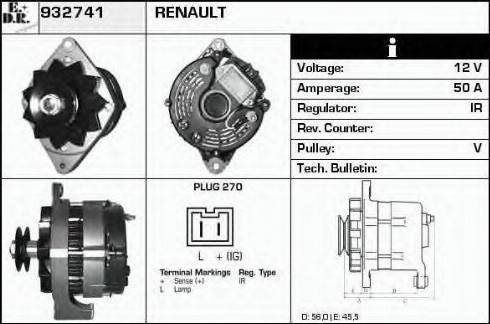 EDR 932741 - Генератор www.autospares.lv