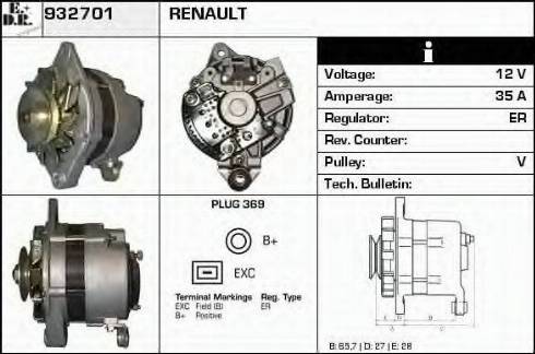 EDR 932701 - Alternator www.autospares.lv