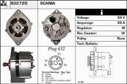 EDR 932720 - Alternator www.autospares.lv