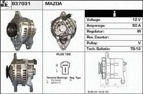 EDR 937031 - Генератор www.autospares.lv