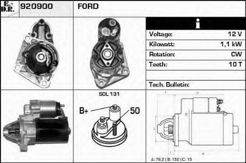 EDR 920900 - Starter www.autospares.lv