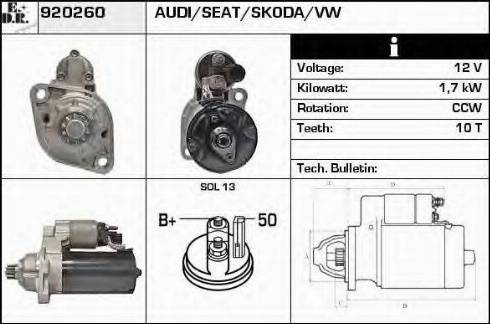 EDR 920260 - Стартер www.autospares.lv