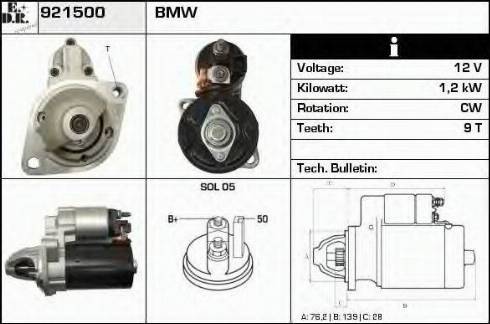 EDR 921500 - Starteris www.autospares.lv