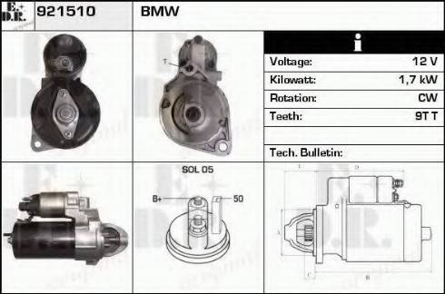 EDR 921510 - Starteris www.autospares.lv