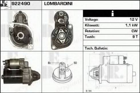 EDR 922490 - Стартер www.autospares.lv