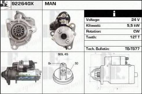 EDR 922640X - Starteris www.autospares.lv