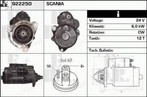 EDR 922250 - Starteris www.autospares.lv