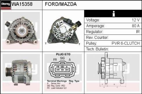 EDR WA15358 - Генератор www.autospares.lv