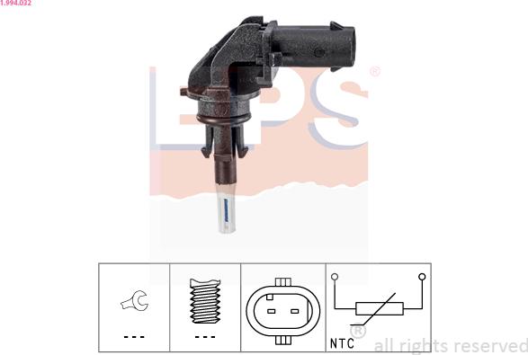 EPS 1.994.032 - Devējs, Ieplūstošā gaisa temperatūra www.autospares.lv