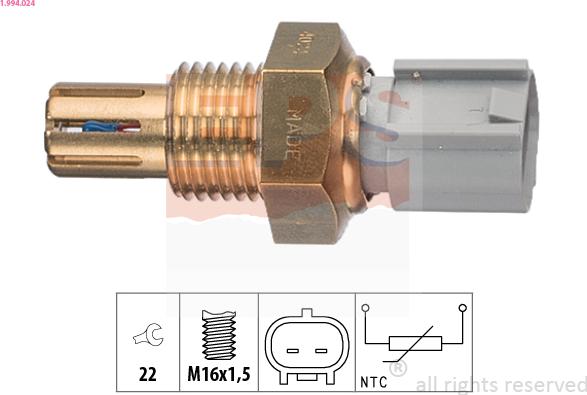 EPS 1.994.024 - Devējs, Ieplūstošā gaisa temperatūra www.autospares.lv