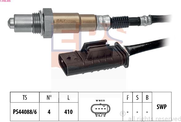 EPS 1.998.495 - Lambda Sensor www.autospares.lv