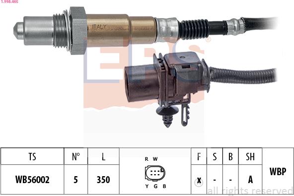 EPS 1.998.465 - Lambda zonde autospares.lv